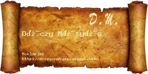 Dóczy Mátyás névjegykártya