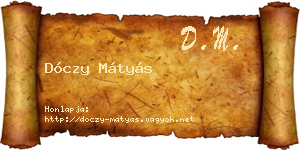 Dóczy Mátyás névjegykártya