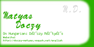 matyas doczy business card